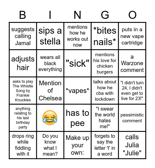 BOTTEN BIRTHDAY BINGO Card