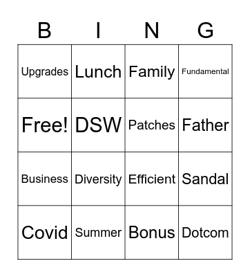 BI TEAM Bingo Card