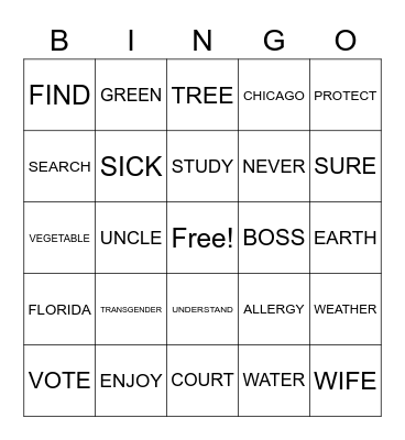 ASL Bingo Card