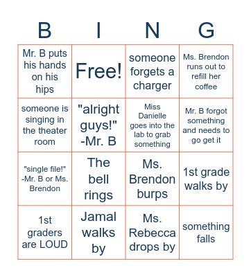 4th Grade BINGO Card