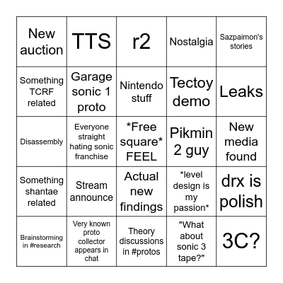 Just another day in hidden palace discord server Bingo Card