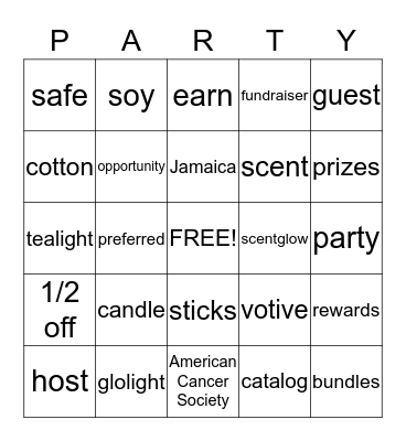 PartyLite BINGO Card