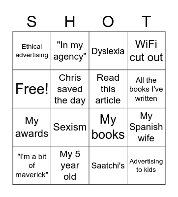 Chris Bingo Card