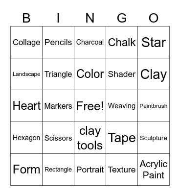 Art Bingo Card