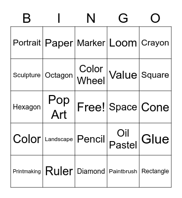 Art Bingo Card