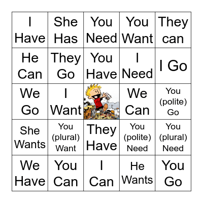 Spanish Subjects Bingo Card