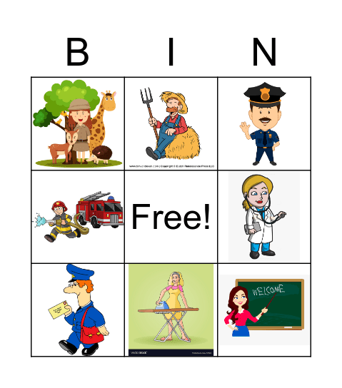 Professions 1 Bingo Card