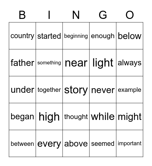 fry-s-3rd-100-words-bingo-card