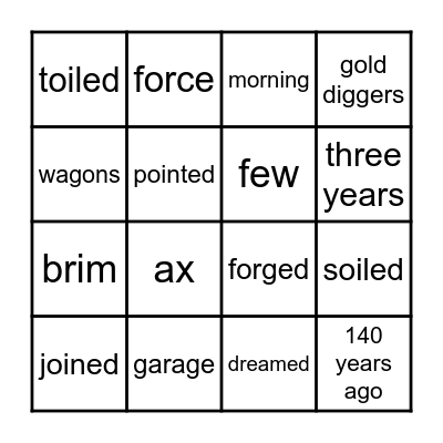 2.3  Henry Ford/Cowboy Hats Bingo Card