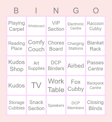 Clubhouse Weekly Bingo Card