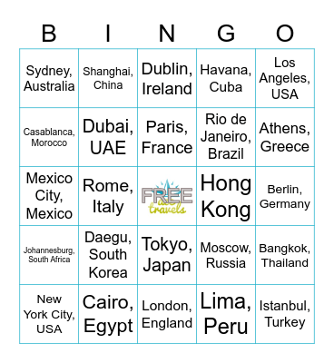 Ace Travels Bingo Card