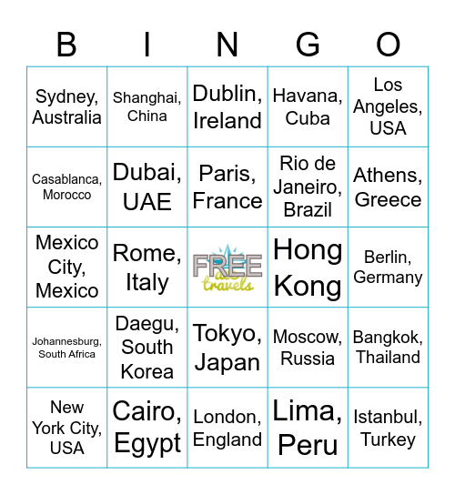 Ace Travels Bingo Card