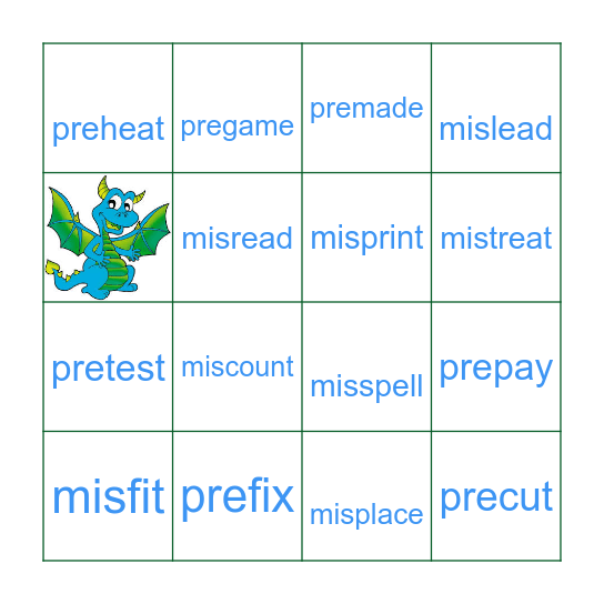Pre- Mis-  Bingo Card
