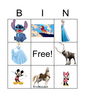 Disney Bingo Card