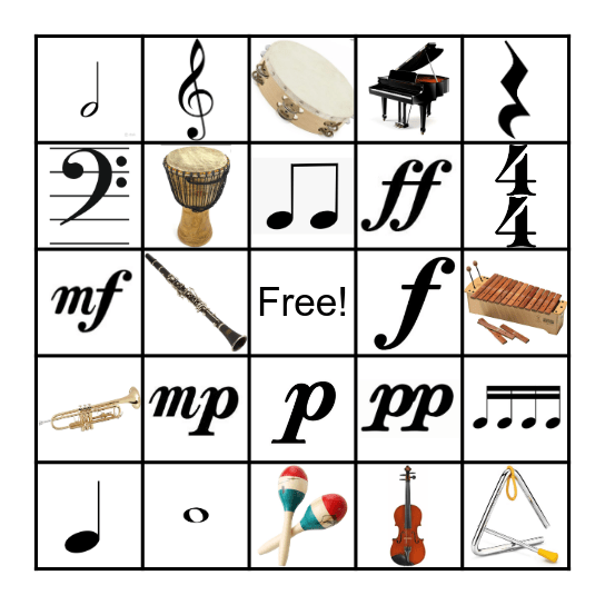 Music Bingo Card