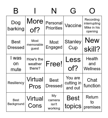 Conference Bingo Card