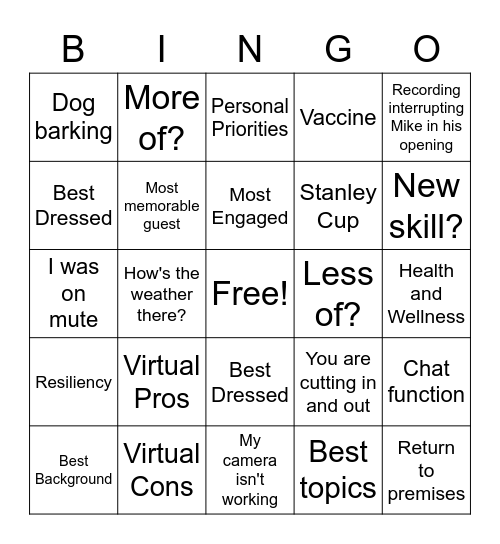 Conference Bingo Card