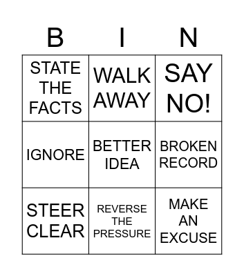 STRATEGY BINGO Card