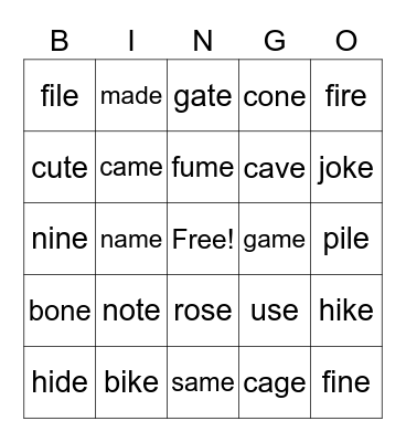 Mommy E Bingo Card
