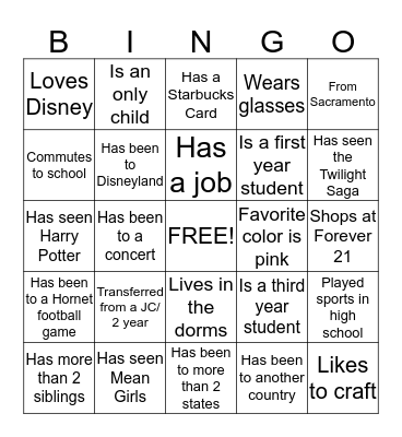 Chi Delta Recruitment Spring 2015 Bingo Card