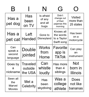 Morningstar 2021 Summer Internship Bingo Card