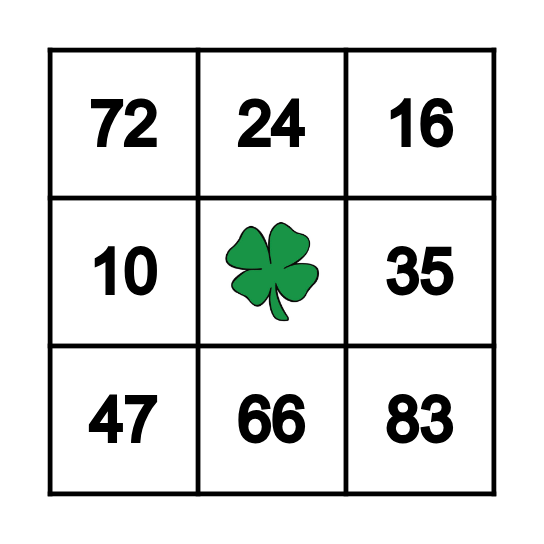 Place Value Bingo Card