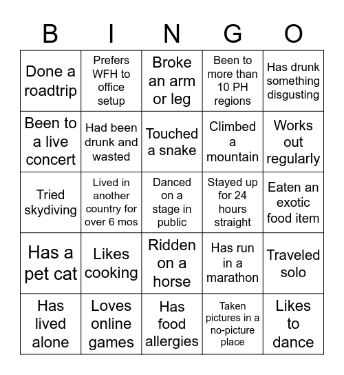 Getting-to-Know-You Bingo Card