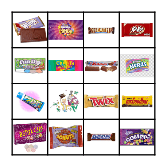 Charlie and the Chocolate Factory Bingo Card