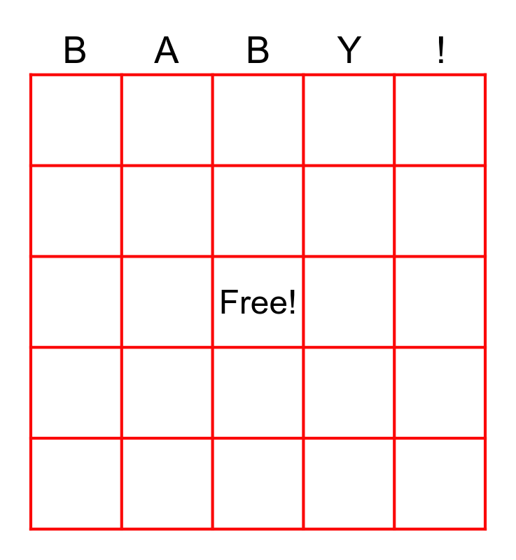 BABY BINGO Card
