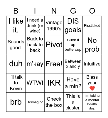 DIS Director Bingo Card