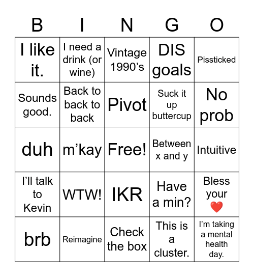 DIS Director Bingo Card