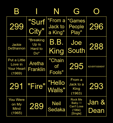 Brunch and Bingo Card
