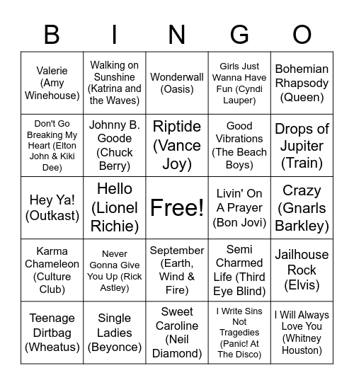 AllTimers Bingo Card