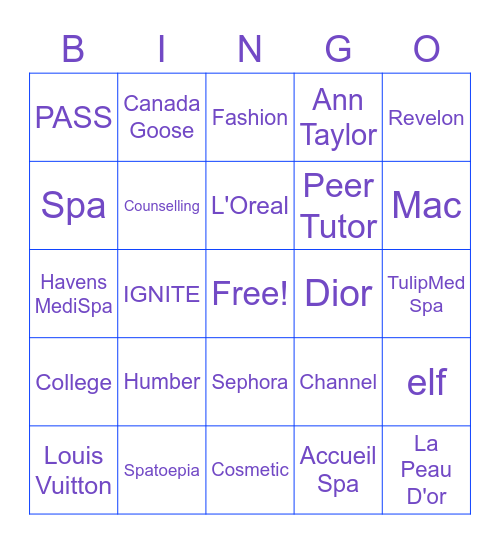 Brand & Company Hunt Bingo Card