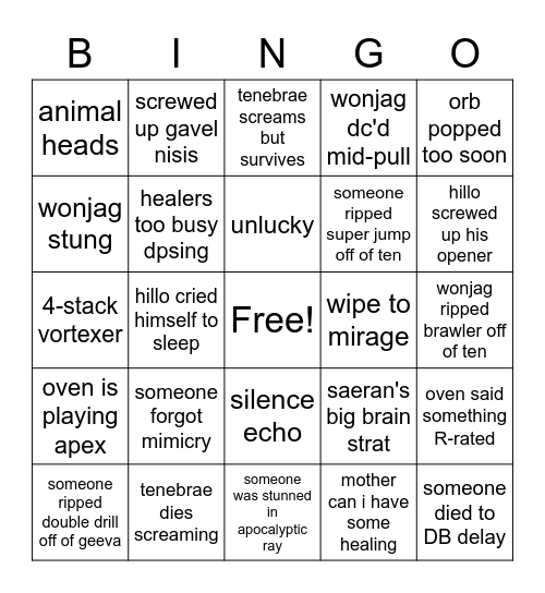 :eyes: Bingo Card