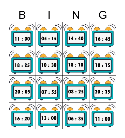 Wie spät ist es? Bingo Card