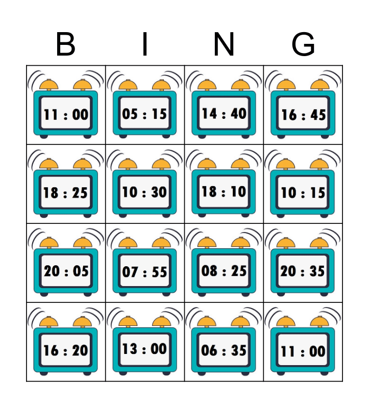 Wie spät ist es? Bingo Card