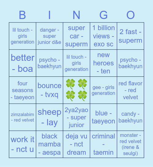 Witheexoo Bingo Card