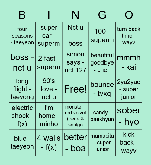 XO_Kona Bingo Card