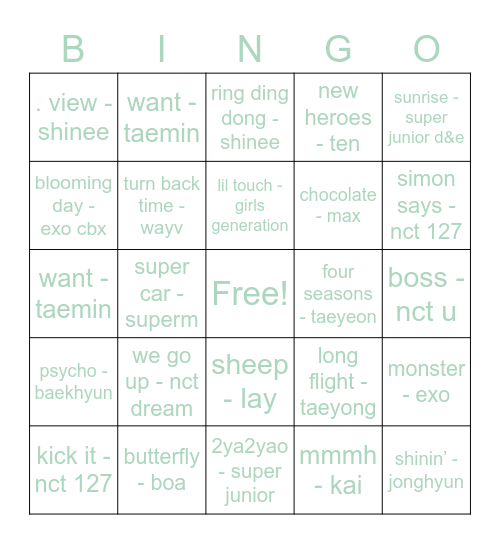 Seonghwa_mystar Bingo Card
