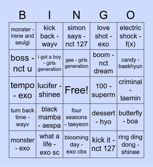 @mel21691318 Bingo Card