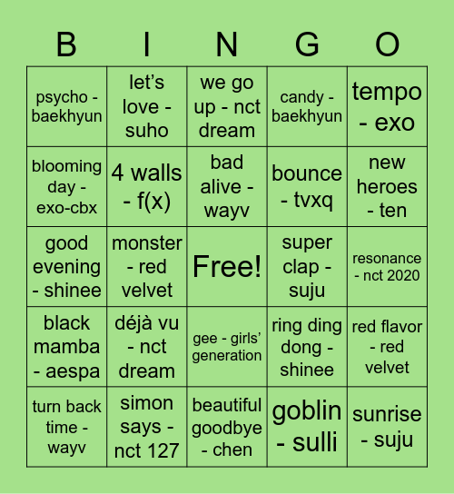 SPEARMINTCB97 Bingo Card