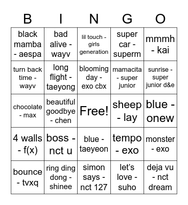 @sxrabts Bingo Card