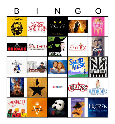 MAJOsties MUSICAL BINGO Card