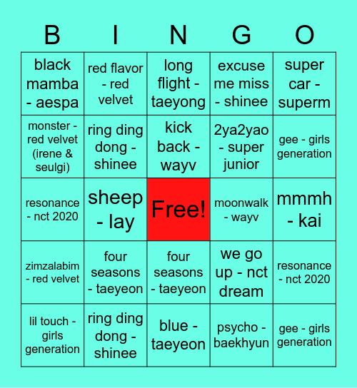 dksksltk Bingo Card