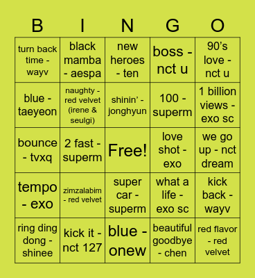 mintchoco747 b Bingo Card