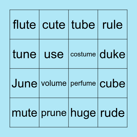 u-e bingo Card