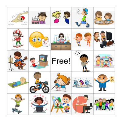 AR verb picture bingo Card