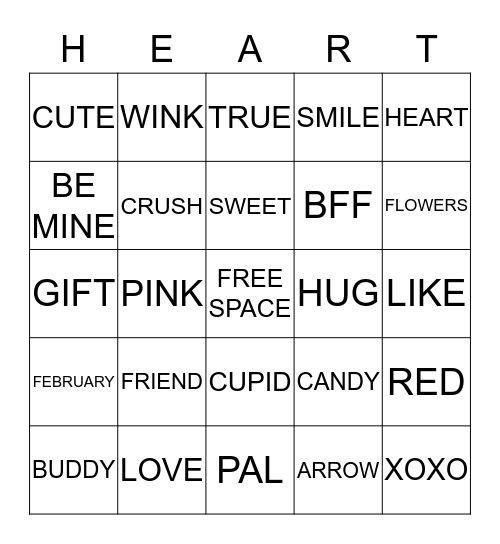 FRIENDSHIP PARTY BINGO Card