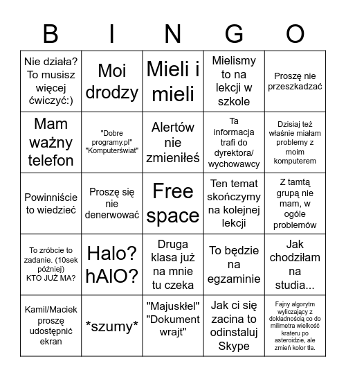 Janiuk zdalne BINGO Card